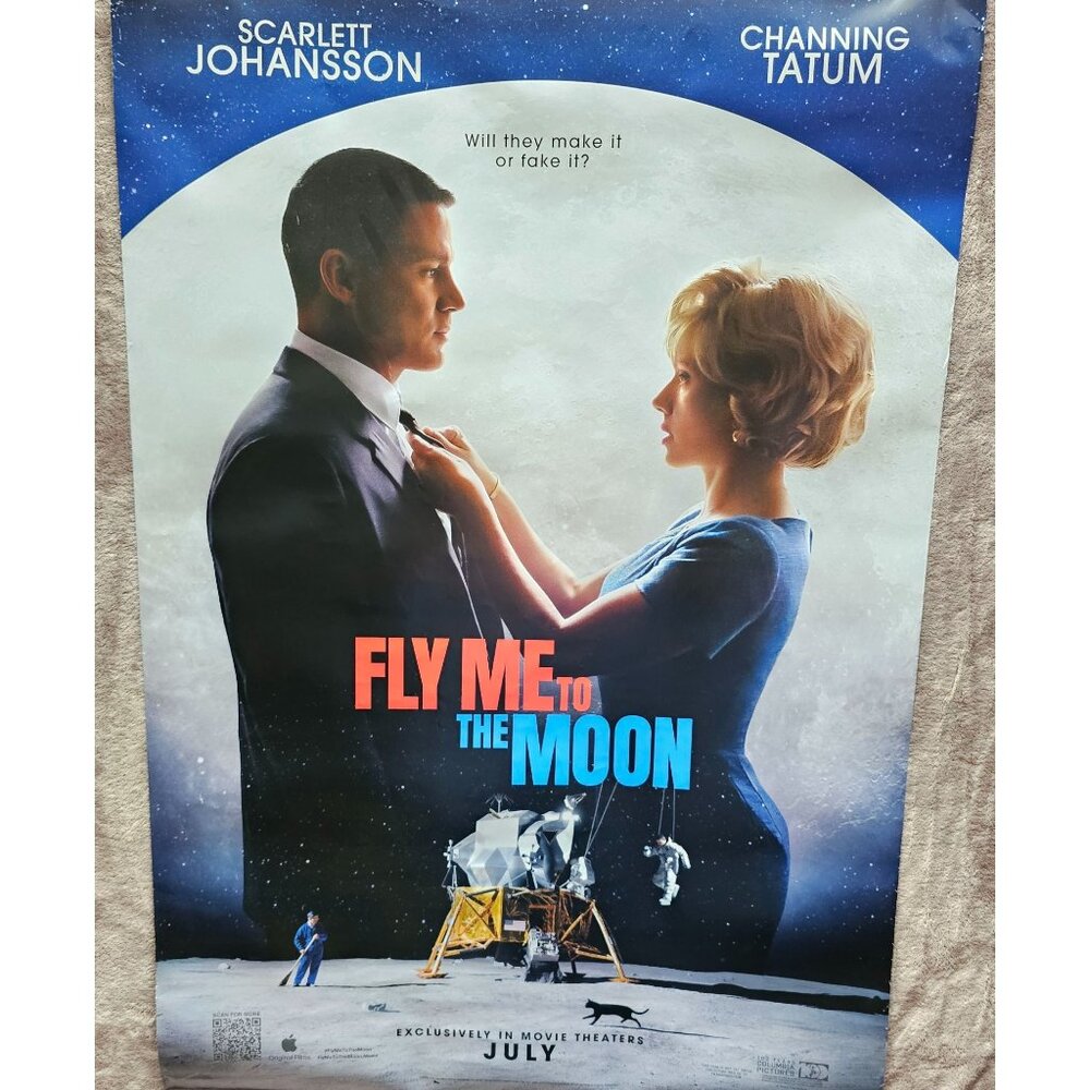 Fly Me To The Moon Movie Poster 27x40" Scarlett Johansson Channing Tatum